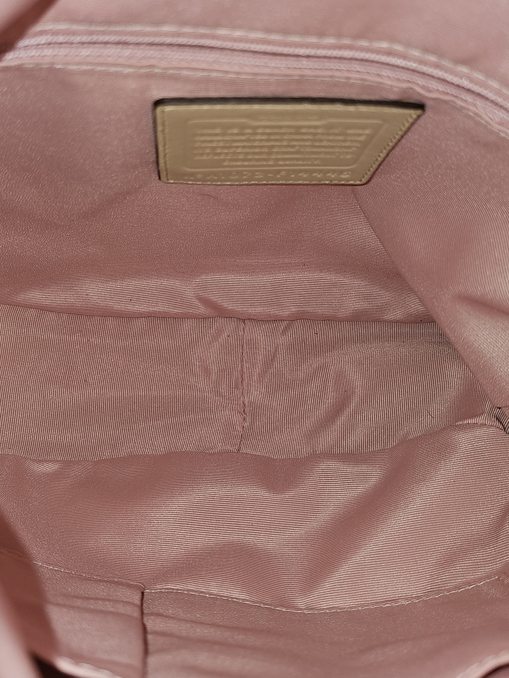 Coach Pink Signature Canvas Shoulder Bag with Yellow Leather Trim - Picture 5 of 6